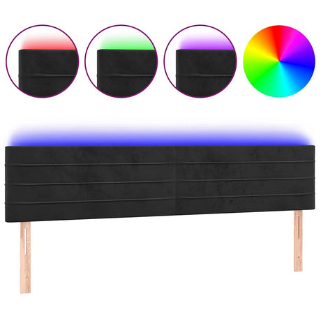 Vidaxl hoofdbord led 180x5x78 88 cm fluweel zwart