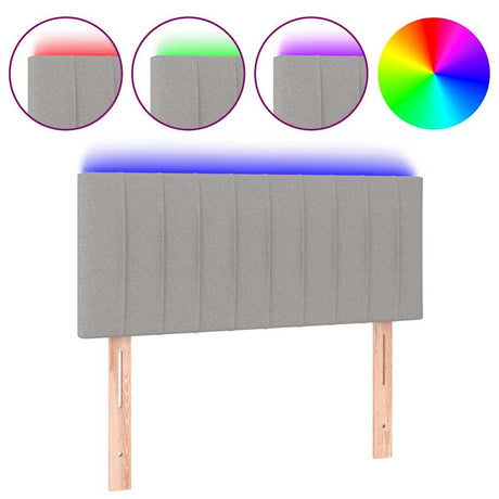 Vidaxl hoofdbord led 80x5x78 88 cm stof lichtgrijs