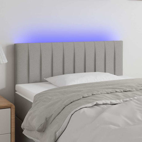 Vidaxl hoofdbord led 80x5x78 88 cm stof lichtgrijs