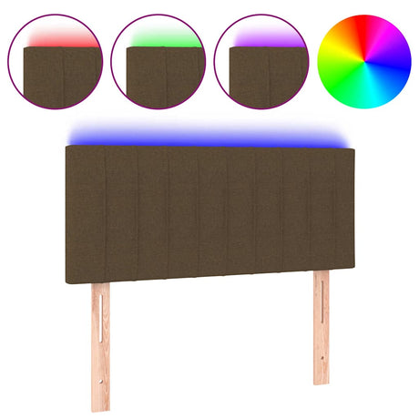 Vidaxl hoofdbord led 100x5x78 88 cm stof donkerbruin
