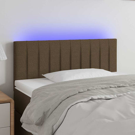 Vidaxl hoofdbord led 100x5x78 88 cm stof donkerbruin