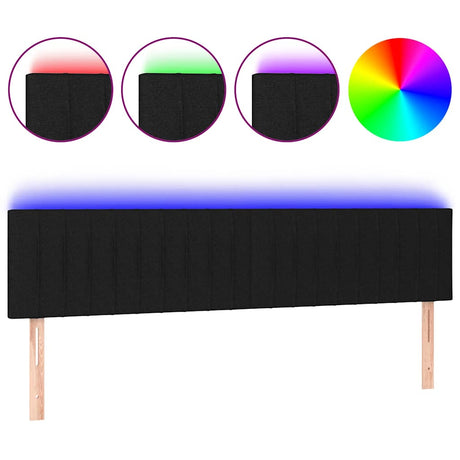 Vidaxl hoofdbord led 180x5x78 88 cm stof zwart