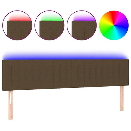 Vidaxl hoofdbord led 200x5x78 88 cm stof donkerbruin