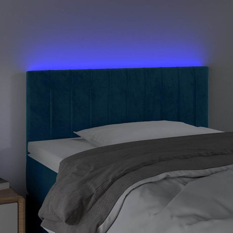 Vidaxl hoofdbord led 80x5x78 88 cm fluweel donkerblauw