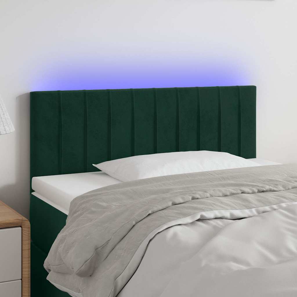 Vidaxl hoofdbord led 90x5x78 88 cm fluweel donkergroen