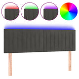 Vidaxl hoofdbord led 144x5x78 88 cm fluweel donkergrijs