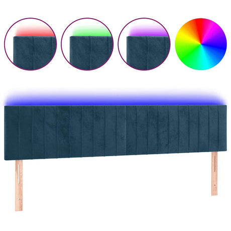 Vidaxl hoofdbord led 180x5x78 88 cm fluweel donkerblauw