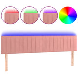 Vidaxl hoofdbord led 180x5x78 88 cm fluweel roze
