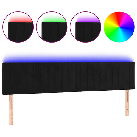 Vidaxl hoofdbord led 200x5x78 88 cm fluweel zwart
