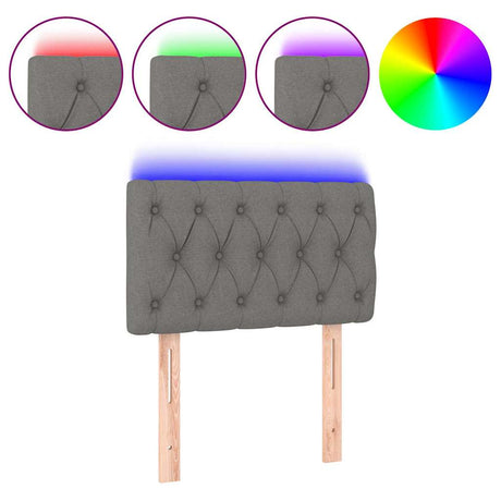 Vidaxl hoofdbord led 80x7x78 88 cm stof donkergrijs