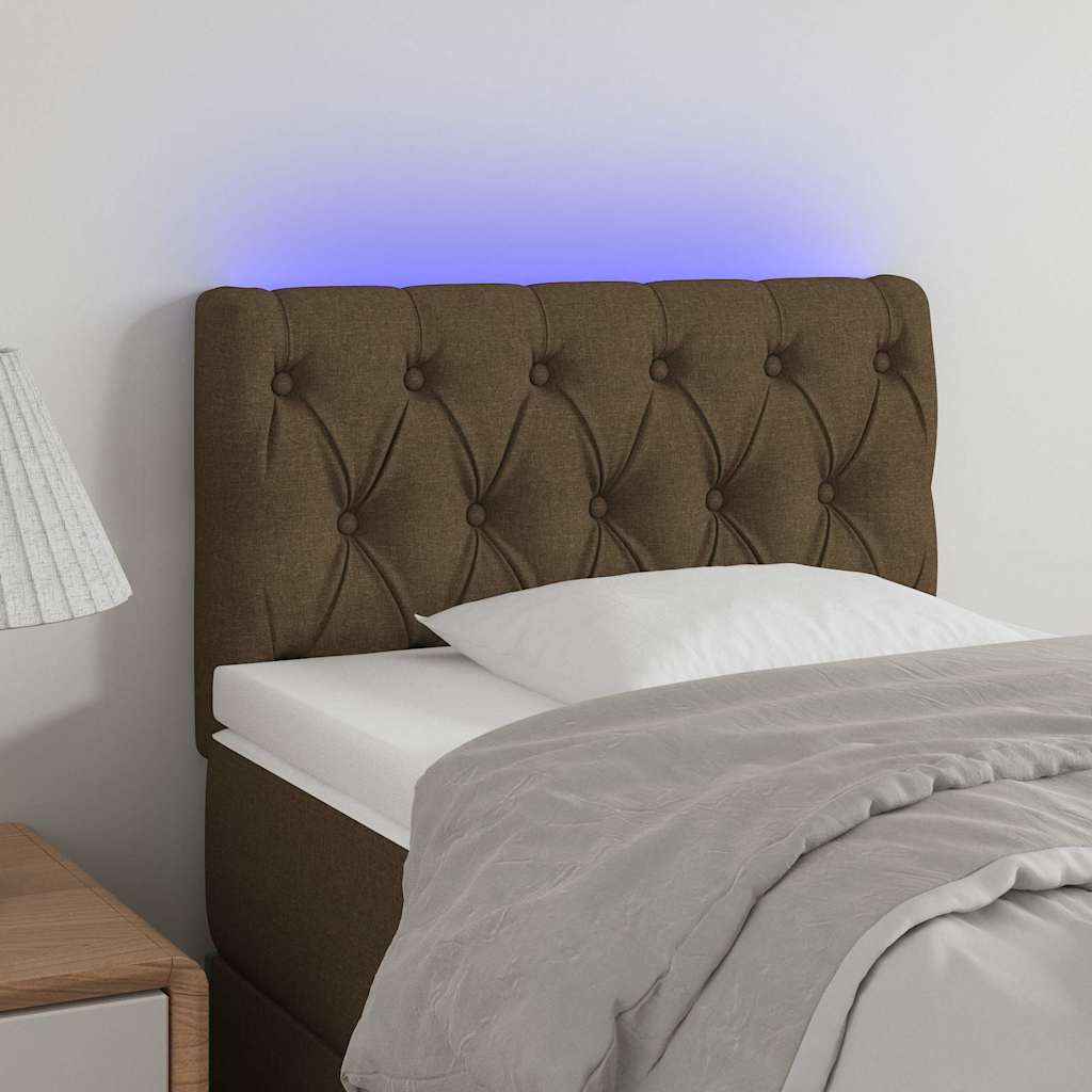 Vidaxl hoofdbord led 80x7x78 88 cm stof donkerbruin