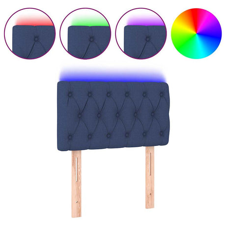 Vidaxl hoofdbord led 80x7x78 88 cm stof blauw