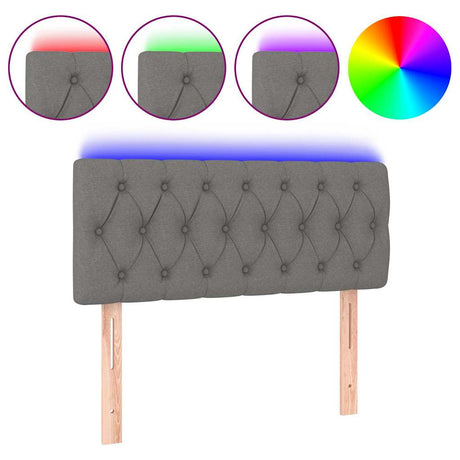 Vidaxl hoofdbord led 100x7x78 88 cm stof donkergrijs