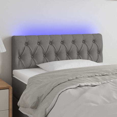 Vidaxl hoofdbord led 100x7x78 88 cm stof donkergrijs