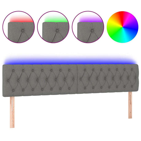 Vidaxl hoofdbord led 180x7x78 88 cm stof donkergrijs