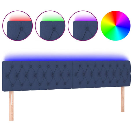 Vidaxl hoofdbord led 180x7x78 88 cm stof blauw