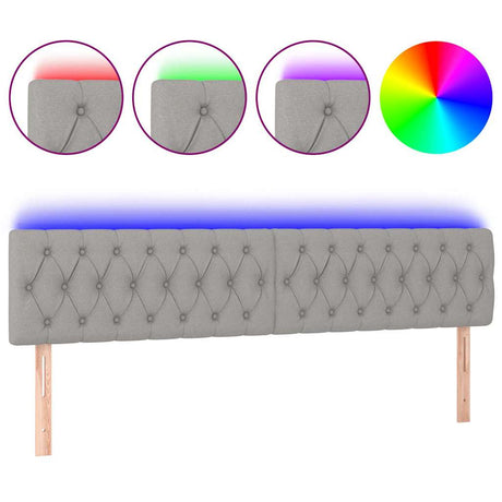 Vidaxl hoofdbord led 200x7x78 88 cm stof lichtgrijs
