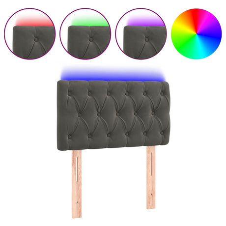 Vidaxl hoofdbord led 80x7x78 88 cm fluweel donkergrijs