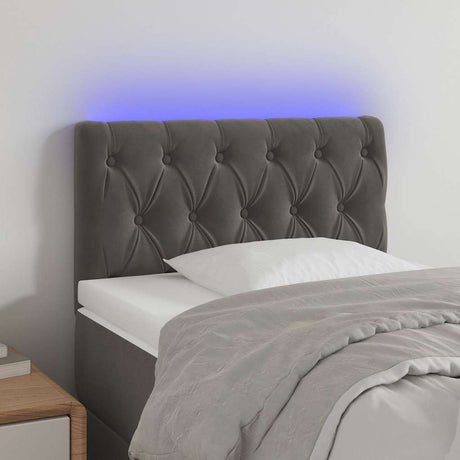 Vidaxl hoofdbord led 80x7x78 88 cm fluweel donkergrijs