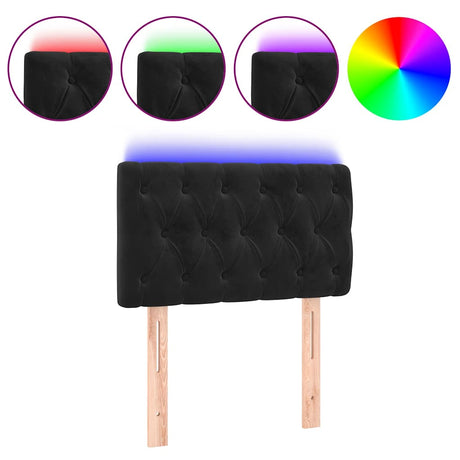 Vidaxl hoofdbord led 80x7x78 88 cm fluweel zwart