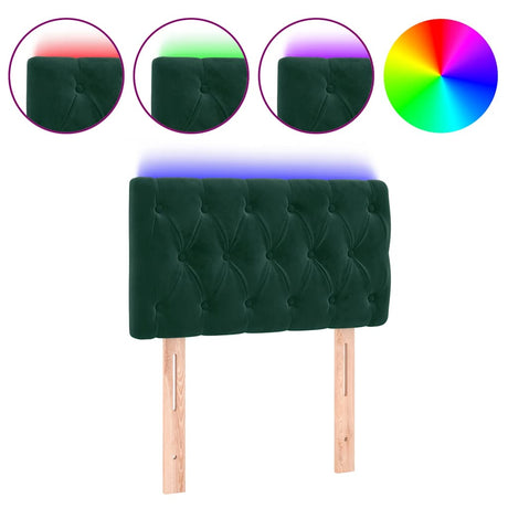 Vidaxl hoofdbord led 80x7x78 88 cm fluweel donkergroen