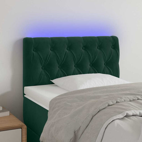 Vidaxl hoofdbord led 80x7x78 88 cm fluweel donkergroen