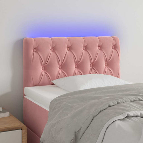 Vidaxl hoofdbord led 80x7x78 88 cm fluweel roze