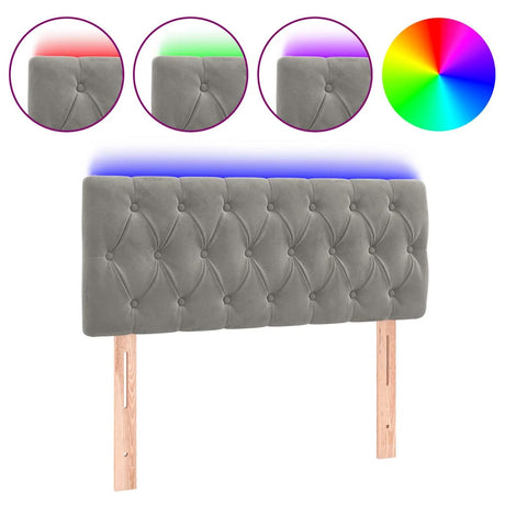Vidaxl hoofdbord led 90x7x78 88 cm fluweel lichtgrijs
