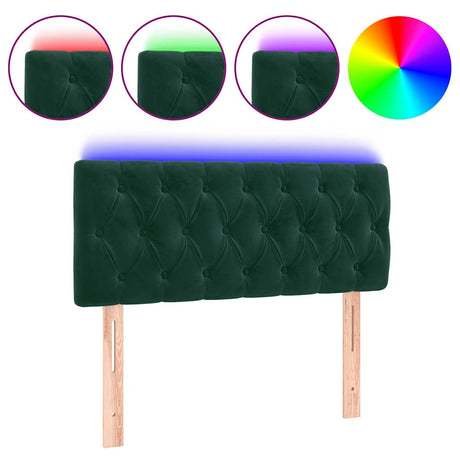 Vidaxl hoofdbord led 90x7x78 88 cm fluweel donkergroen