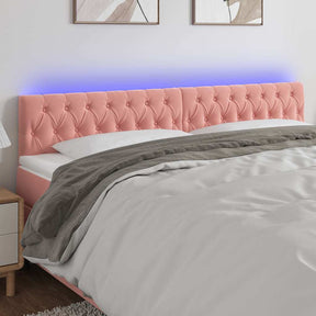 Vidaxl hoofdbord led 180x7x78 88 cm fluweel roze