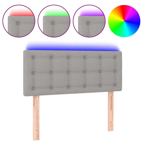 Vidaxl hoofdbord led 80x5x78 88 cm stof lichtgrijs
