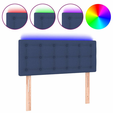 Vidaxl hoofdbord led 90x5x78 88 cm stof blauw