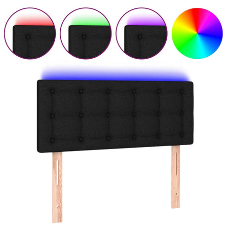 Vidaxl hoofdbord led 100x5x78 88 cm stof zwart