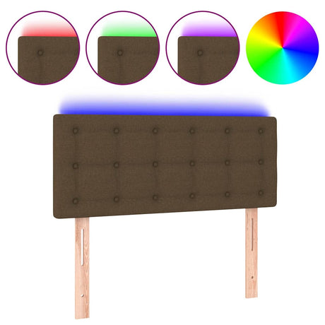 Vidaxl hoofdbord led 100x5x78 88 cm stof donkerbruin
