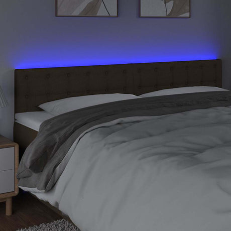 Vidaxl hoofdbord led 200x5x78 88 cm stof donkerbruin