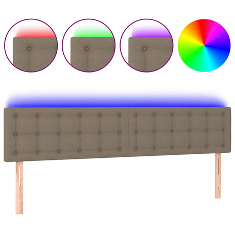 Vidaxl hoofdbord led 200x5x78 88 cm stof taupe