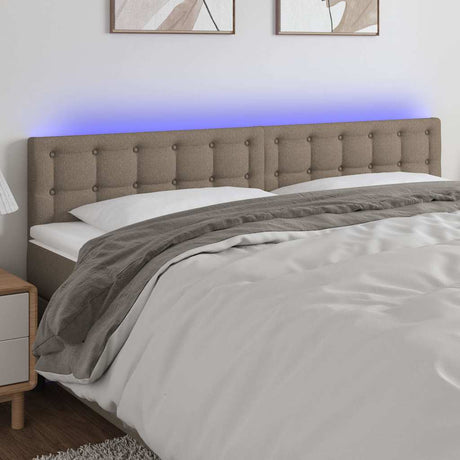 Vidaxl hoofdbord led 200x5x78 88 cm stof taupe