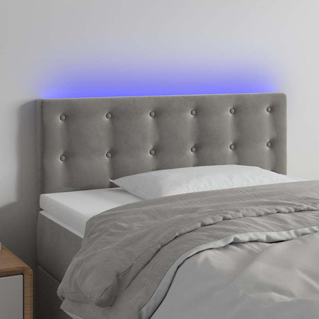 Vidaxl hoofdbord led 80x5x78 88 cm fluweel lichtgrijs