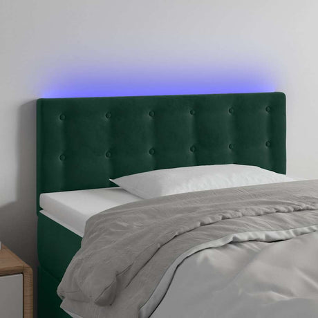 Vidaxl hoofdbord led 80x5x78 88 cm fluweel donkergroen
