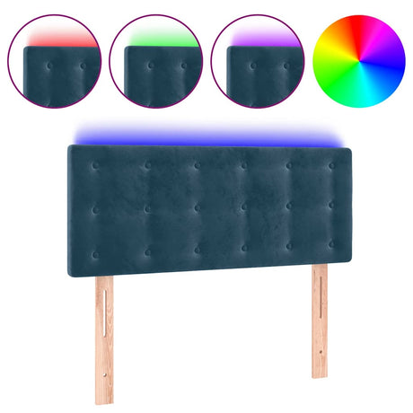 Vidaxl hoofdbord led 90x5x78 88 cm fluweel donkerblauw