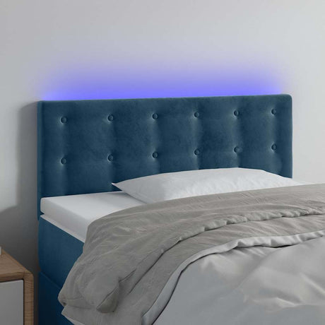 Vidaxl hoofdbord led 90x5x78 88 cm fluweel donkerblauw