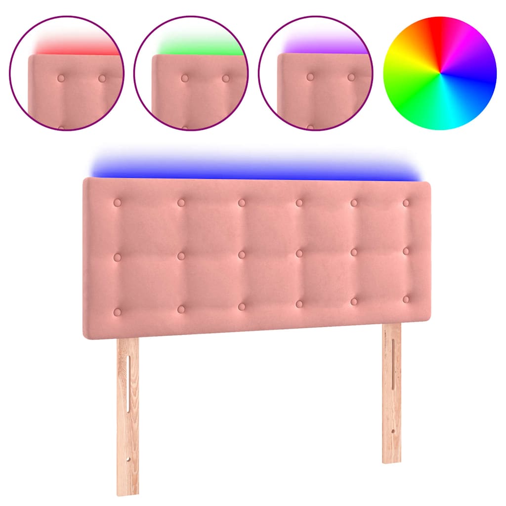 Vidaxl hoofdbord led 90x5x78 88 cm fluweel roze