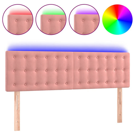 Vidaxl hoofdbord led 144x5x78 88 cm fluweel roze