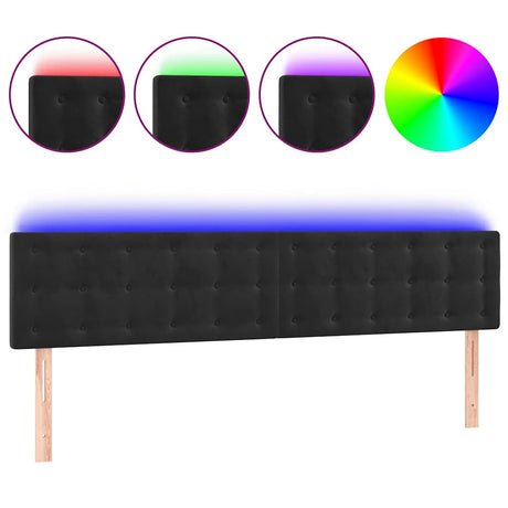 Vidaxl hoofdbord led 160x5x78 88 cm fluweel zwart