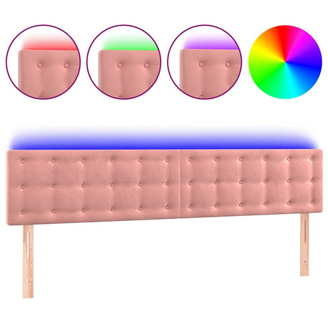 Vidaxl hoofdbord led 160x5x78 88 cm fluweel roze