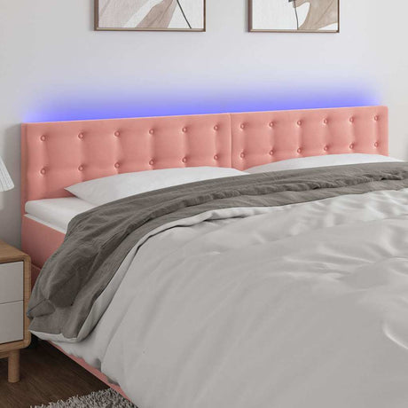 Vidaxl hoofdbord led 200x5x78 88 cm fluweel roze