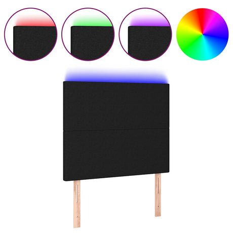 Vidaxl hoofdbord led 90x5x118 128 cm stof zwart
