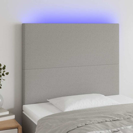 Vidaxl hoofdbord led 100x5x118 128 cm stof lichtgrijs