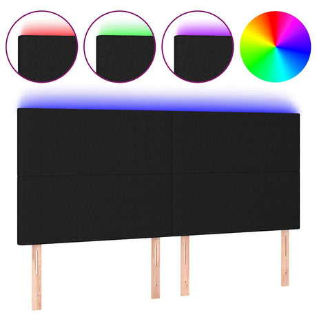 Vidaxl hoofdbord led 160x5x118 128 cm stof zwart