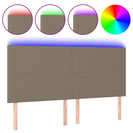 Vidaxl hoofdbord led 200x5x118 128 cm stof taupe